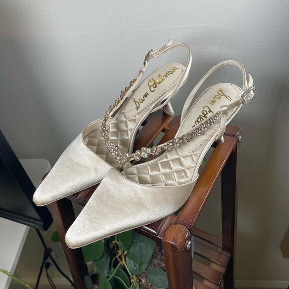 Sam Edelman Ivory Bonnie Heels - Picture 1 of 4